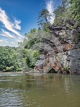 Cliffs along Dan River in Danbury, North Carolina photo