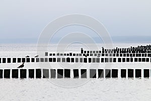 Breakwaters along the Hohe Ufer, Germany