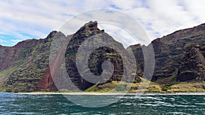 Cliffs along Na Pali Coast of Kauai Island