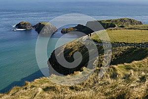 Cliffs around Carrick-a-Rede Rope Bridge, Ireland photo