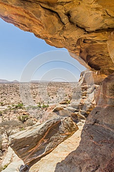 Cliffs around Laas Geel rock paintings, Somalila