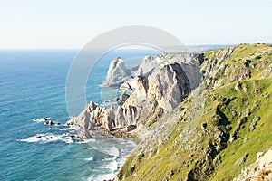 Cliffs on Atlantic ocean coast near Cabo da Roca in Portugal