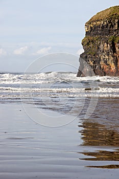 Cliffs of Ballybunion with reflections