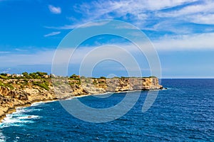 Cliffs bay landscape panorama Parc natural de MondragÃ³ Mallorca Spain