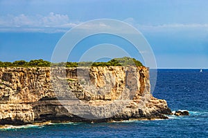 Cliffs bay landscape panorama Parc natural de MondragÃ³ Mallorca Spain