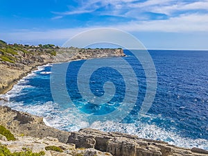 Cliffs bay landscape panorama Parc natural de MondragÃ³ Mallorca Spain