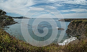 The cliffs and beach at Mendocino, California