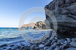 Cliffs and beach in Papafragas beach