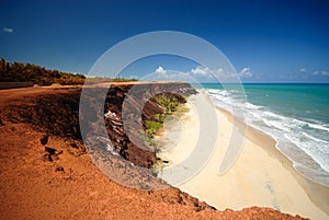 Cliffs and beach at Praia das Minas