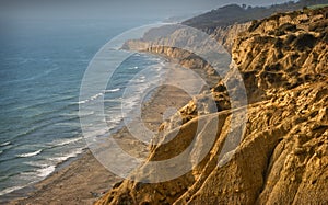 Cliffs and Beach at Sunset