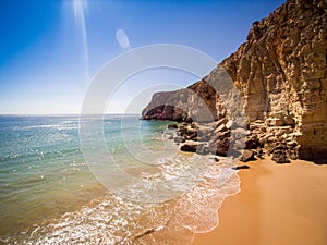 Cliffs of Beliche Beach, Saint Vincent Cape, Portugal photo