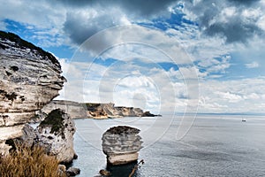 Cliffs of Bonifacio, in Corsica, France