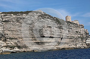 Cliffs of Bonifacio Town in the Corsica Island in Mediterranean