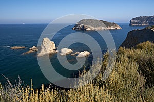 The cliffs of Cap Prim and Portixol island