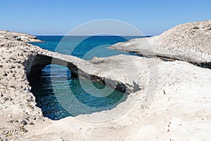 Cliffs, cave and ocean in Papafragas beach