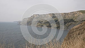 Cliffs and coast Kimmeridge Bay Dorset Jurassic coastline England uk