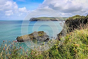 Cliffs and coastline.