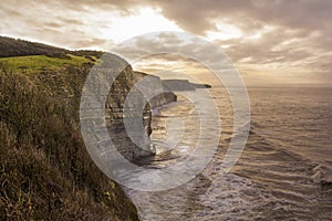 Cliffs in Dunraven Bay, Southerndown, Wales, United Kingdom