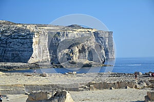 Cliffs at Dwejra Bay on Gozo island