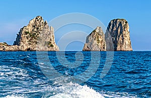 Cliffs Faraglioni rocks, Capri, Italy