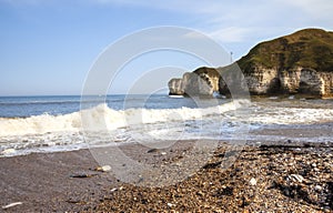 Cliffs of Flamborough over North Sea.