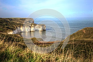 Cliffs of Flamborough over North Sea.