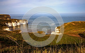 Cliffs of Flamborough over North Sea.