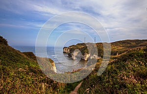 Cliffs of Flamborough over North Sea.