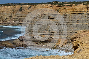 Cliffs and geological unconformities at the Costa Vicentina Natural Park, Southwestern Portugal