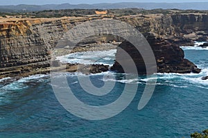 Cliffs and geological unconformities at the Costa Vicentina Natural Park, Southwestern Portugal