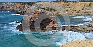 Cliffs and geological unconformities at the Costa Vicentina Natural Park, Southwestern Portugal