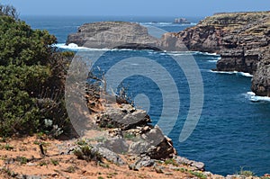 Cliffs and geological unconformities at the Costa Vicentina Natural Park, Southwestern Portugal