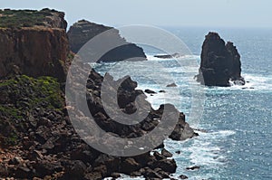 Cliffs and geological unconformities at the Costa Vicentina Natural Park, Southwestern Portugal