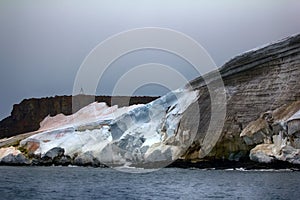 cliffs, glaciers and snowfields Rudolf island