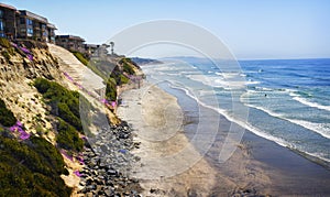 Cliffs, Homes, Beach, and Ocean, California