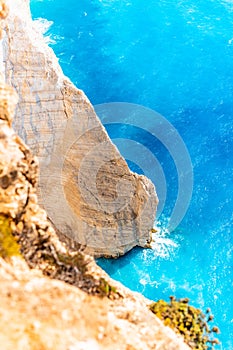 Cliffs and Ioanian sea at Zakynthos, Greece photo