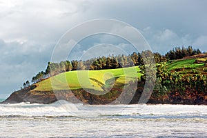 Cliffs in Lekeitio coast. Basque Country