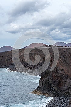 Cliffs in Los Hervideros, Lanzarote, Canary Island, Spain
