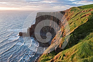 Cliffs of Moher in golden light