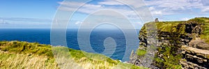 Cliffs of Moher Ireland panoramic view travel traveling sea nature tourism ocean