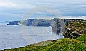 Cliffs of Moher looking north from Moher Tower Hags Head point photo