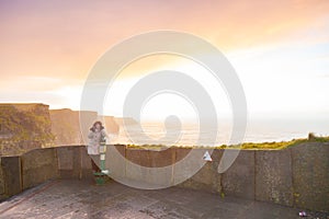 Cliffs of Moher at sunset in Co. Clare Ireland Europe.