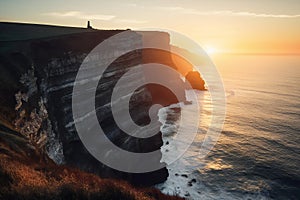 Cliffs of Moher at sunset in County Clare, Ireland