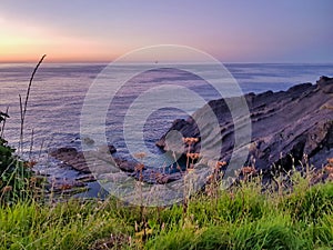 cliffs of moher at sunset in ireland, photo as a background