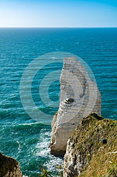 The cliffs named the needle and the aval in Etretat