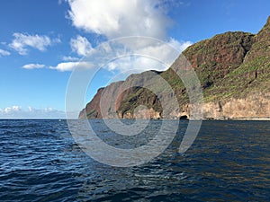 Cliffs on NaPali Coast on Kauai Island in Hawaii - View from Boat,