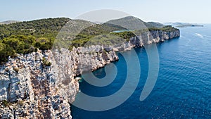 Cliffs in Nature park Telascica, Adriatic sea, Croatia