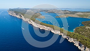 Cliffs in Nature park Telascica, Adriatic sea, Croatia