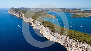 Cliffs in Nature park Telascica, Adriatic sea, Croatia