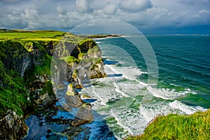 Cliffs near Portrush in Northern Ireland photo